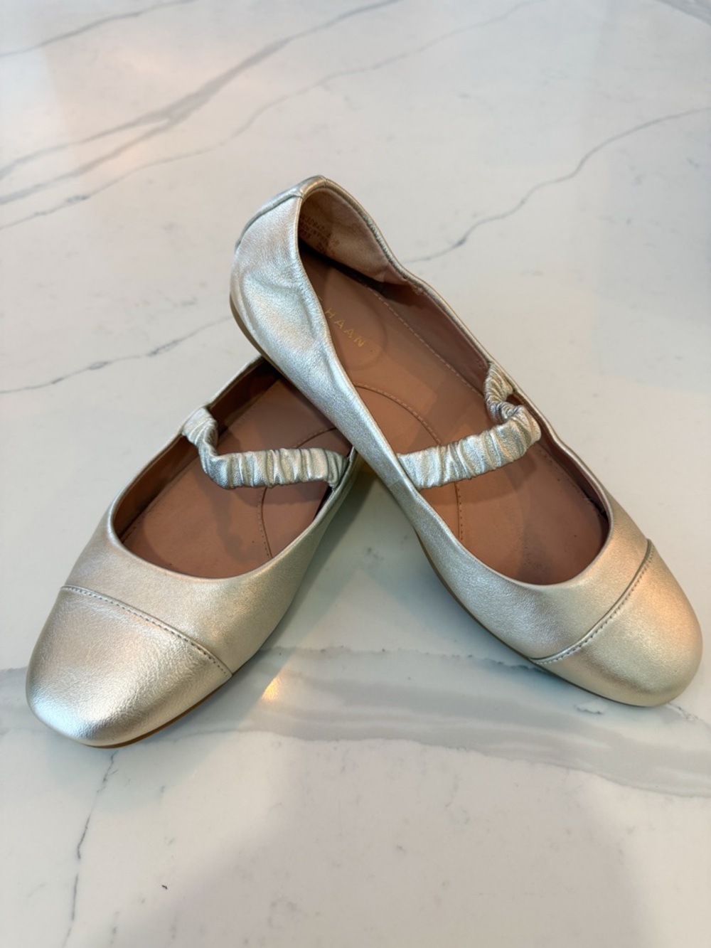 Cole Haan Soft Gold Mary Jane Ballet Flats